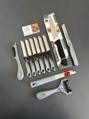 Solingen mutfak seti siyahlı-gri ebruli 11 parça