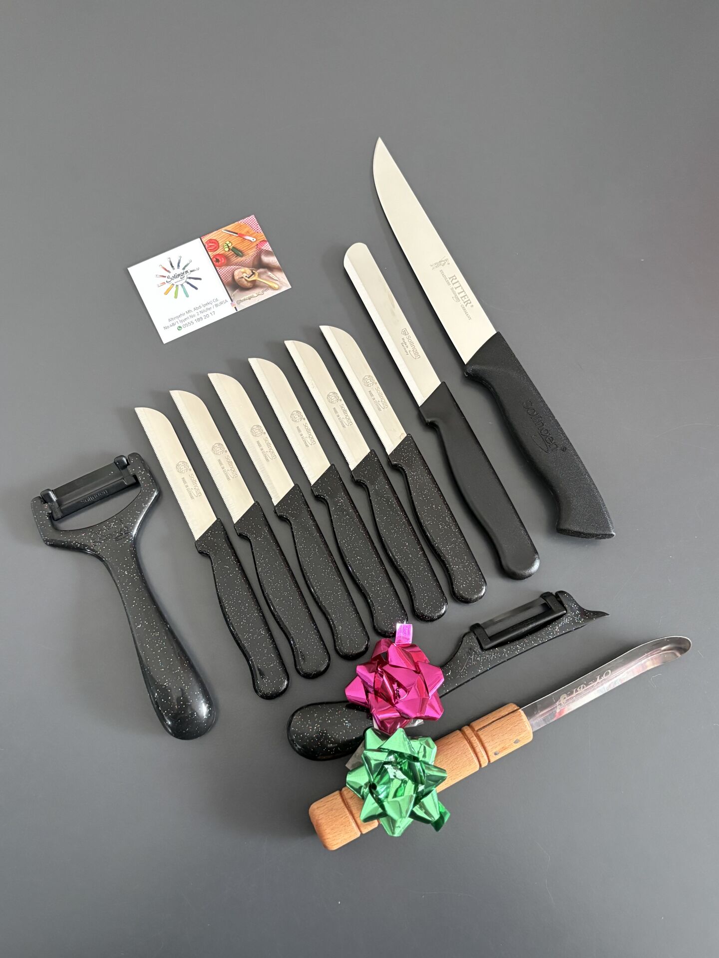 Solingen çok amaçlı mutfak seti kampanya 11 parça siyah renk simli