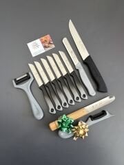 Solingen 11 parça siyah simli veya ebruli set