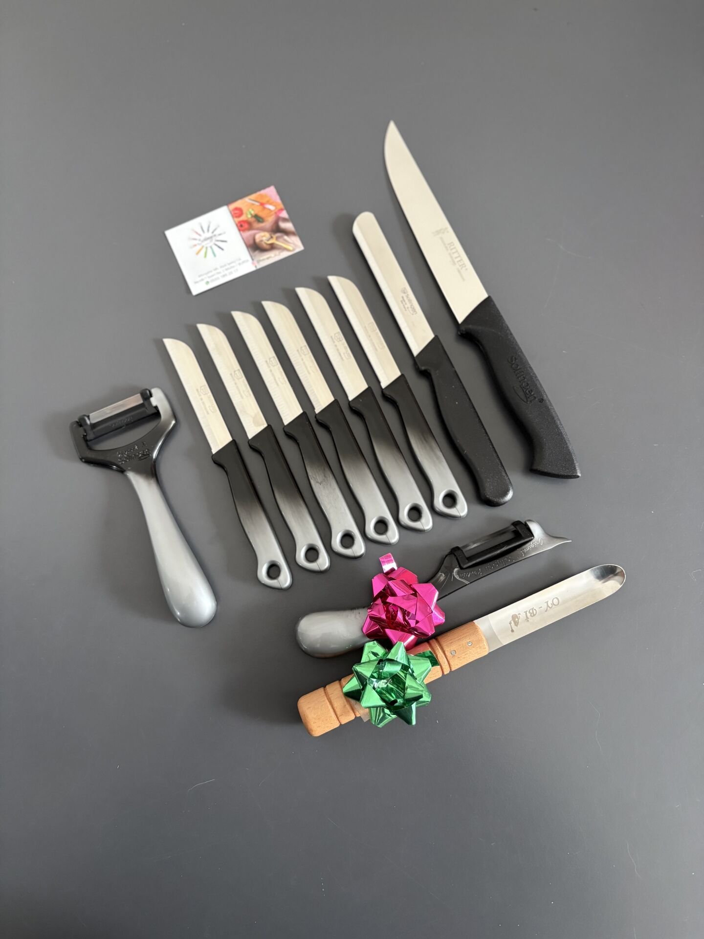 Solingen 11 parça siyah simli veya ebruli set