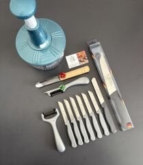 Solingen kurban bıçaklı ve rondolu tam bıçak seti