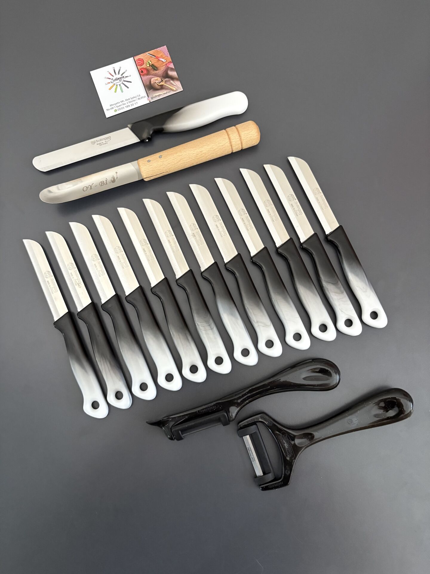 Solingen siyah ebruli 16 parça set