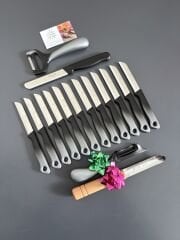 Solingen siyahlı-gri ebruli 16 parça set