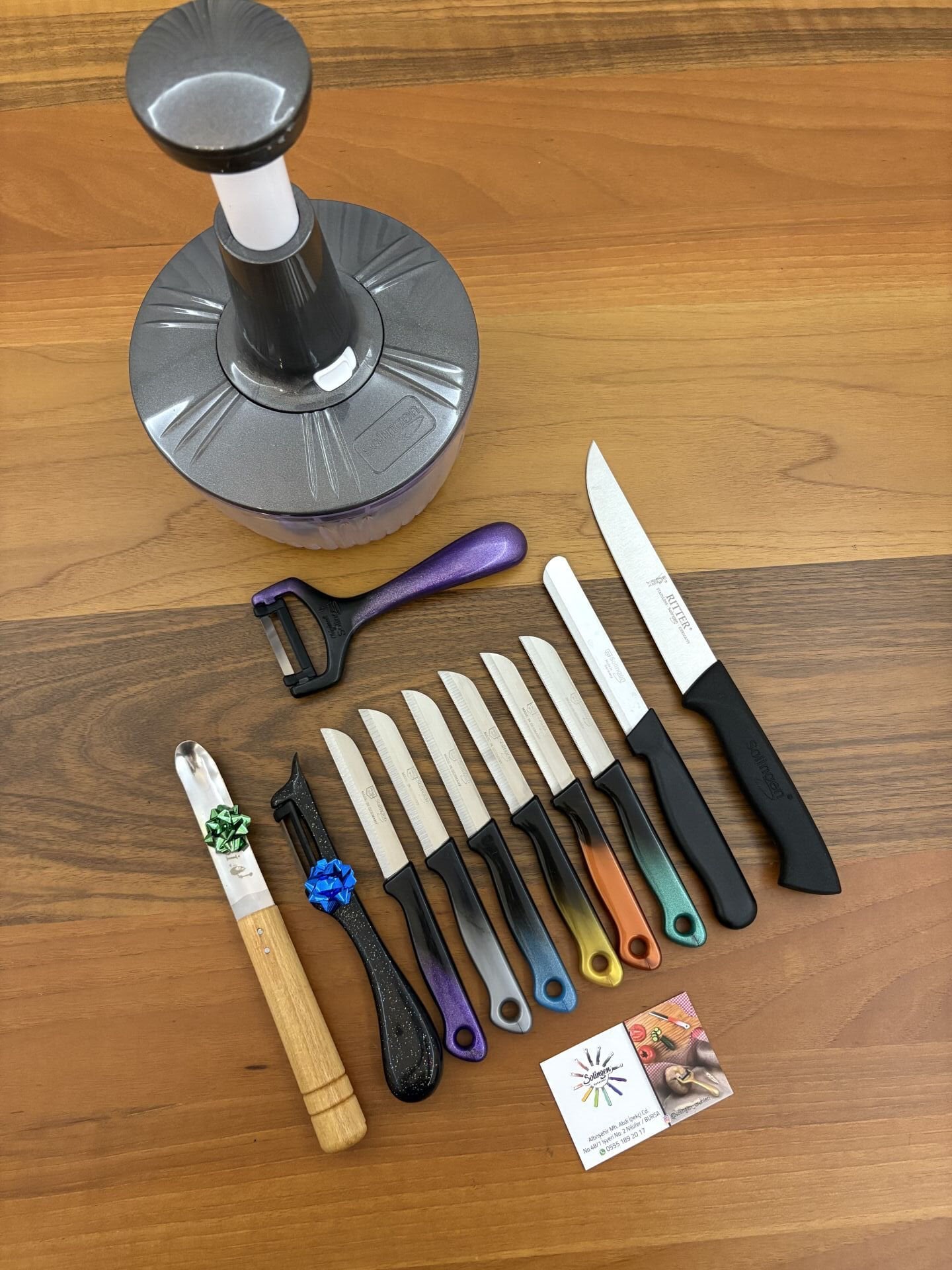 Solingen rondolu tam set siyahlı-ebruli