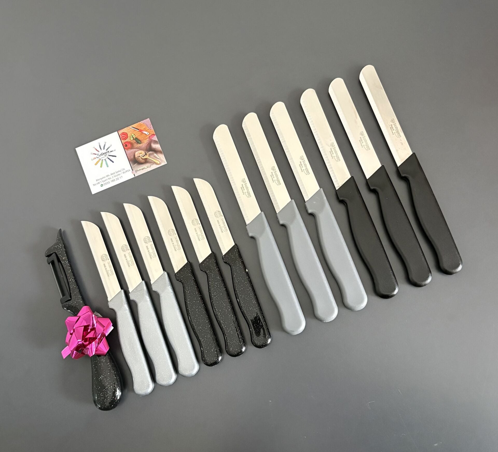 Solingen 6 sebze 6 meyve 1 soyacak hediye Siyah set