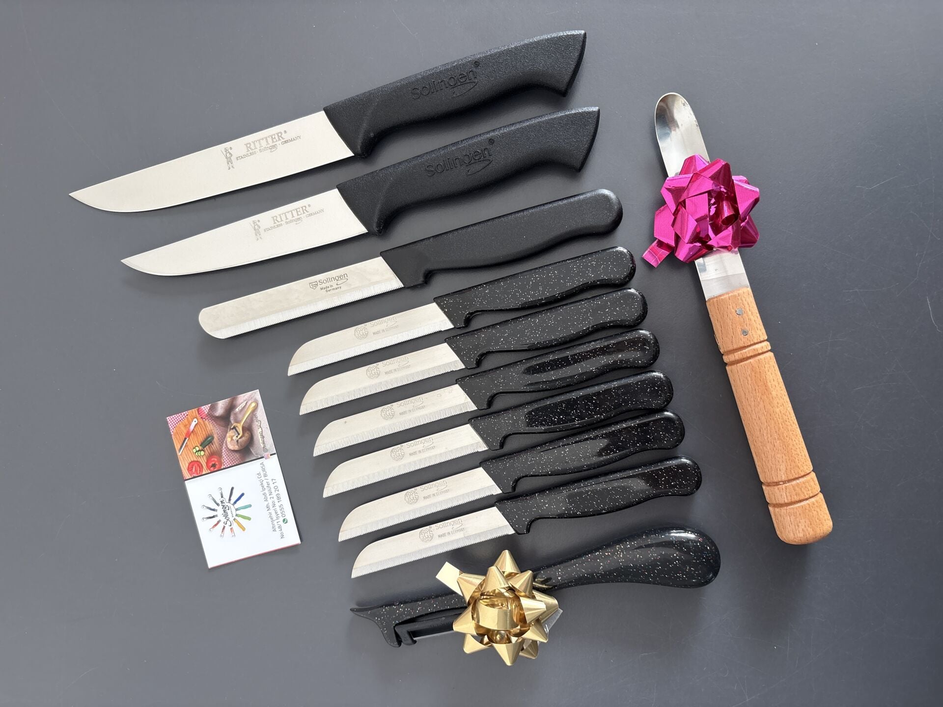 Solingen Düz bıçaklar dahil set(yansoylu)