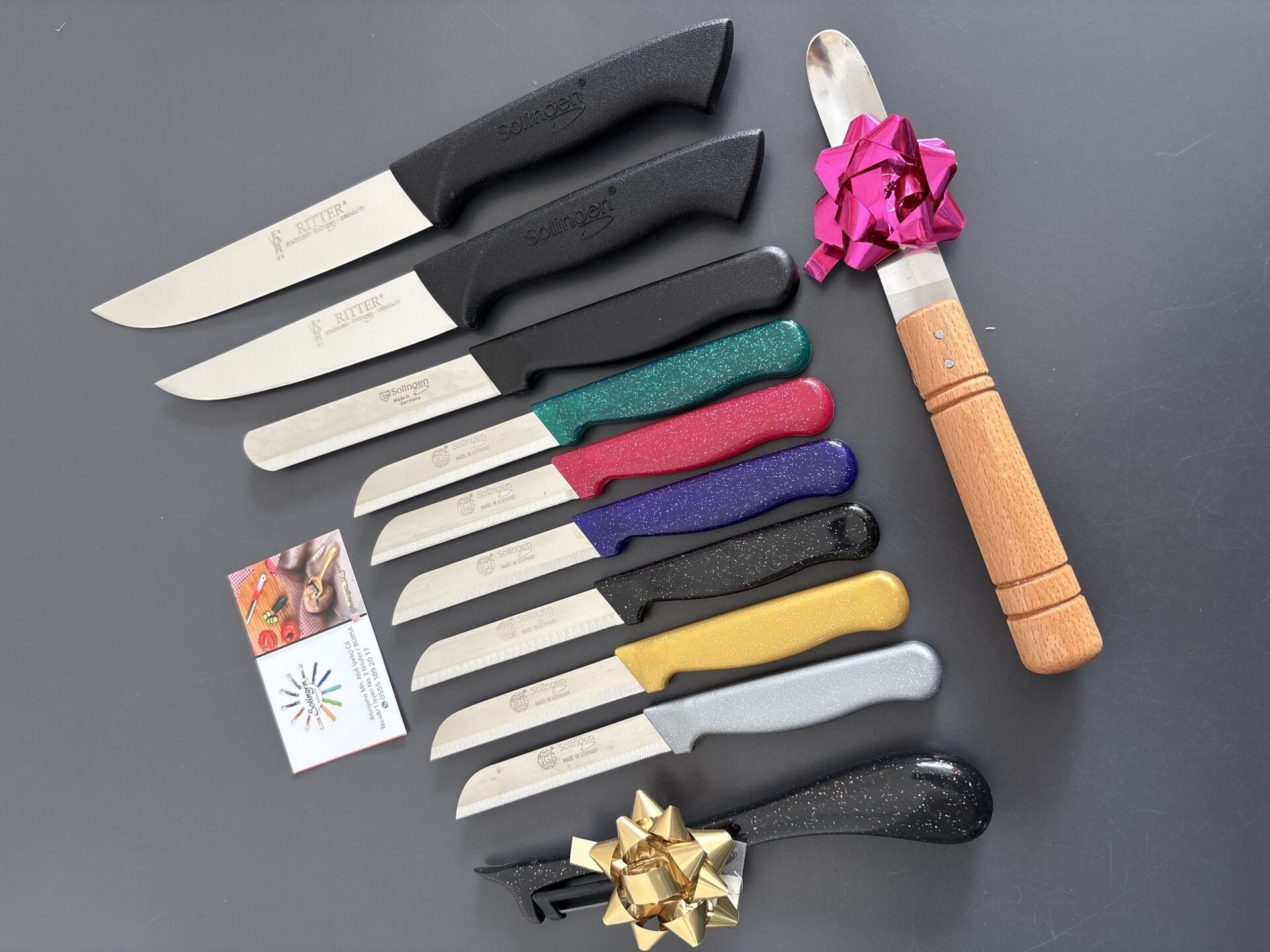 Solingen Düz bıçaklar dahil set(yansoylu) RENKLİ