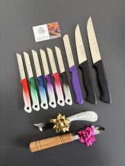 SOLİNGEN DÜZ BIÇAKLAR DAHİL SET renkli ebruli