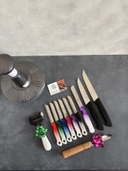 Rondo ve 11 parça ( 2 et doğramalı ) set Ebruli renkli