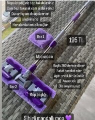 MOR RENKLİ MANDALLI TEMİZLİK MOPU