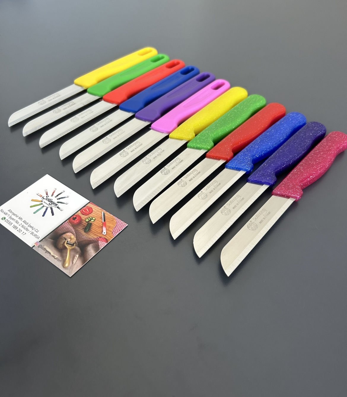 Solingen ( simli ve mat delikli ) Tırtıklı Meyve sebze bıçağı 12 adet