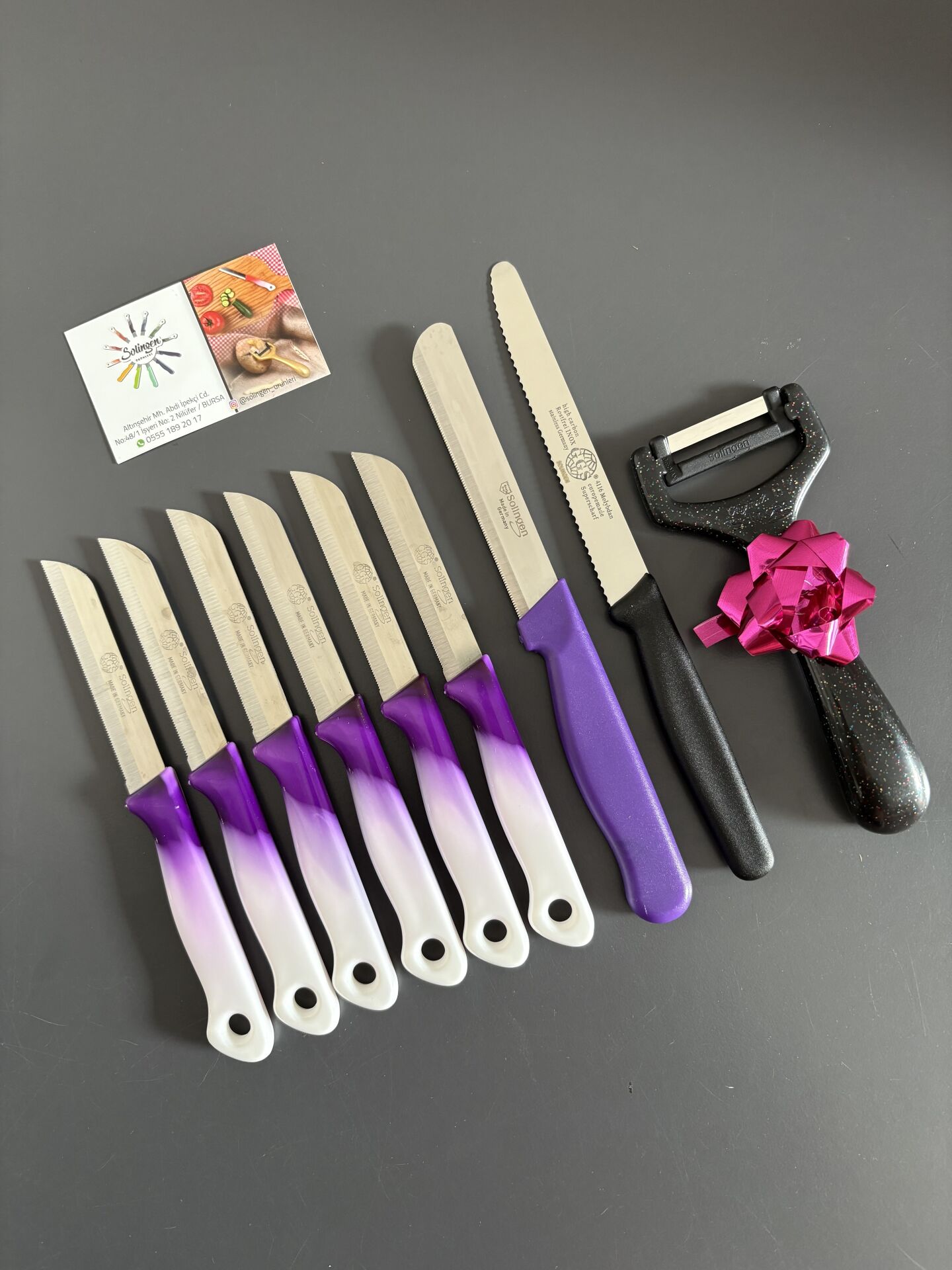 SOLİNGEN SİMLİ SET ( ince ve kalın tırtıklı kesme doğrama bıçaklı )