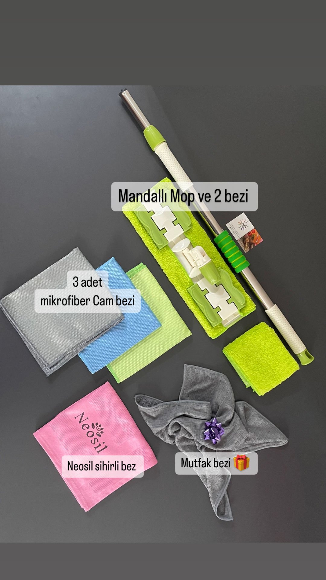 YEŞİL MOPLU TEMİZLİK SETİ