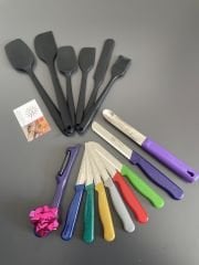 SOLINGEN BIÇAK SET ( renkli simli)- SLİKON KAŞIK SET