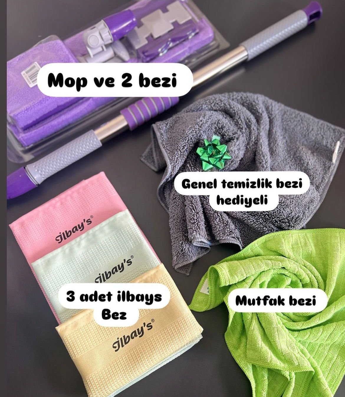 İthal mop ve ilbays bezli temizlik seti